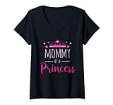 Damen Mommy of a Princess - Stolze Mutter T-Shirt mit V-Ausschnitt