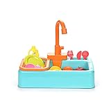 ZSYXM küchenspielzeug Kinderküche Spielzeug Simulation Spülmaschine Waschbecken Spielzeug Set Senke Haus Spiel Kitchen Set for Kinder (Color : Dark)