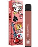 Einweg E-Shisha von AROMA KING Strawberry Ice E-Liquid Nikotinfrei Elektronische Zigarette 550mAh