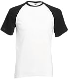 Fruit of the Loom Baseball T-Shirt weiss/schwarz,M