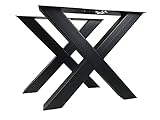 X-Tischbeinset 100100 Giese Metalldesign | 3mm Stahl | Gestell | Esstisch viele Größen (B:70cm x H:72cm, Schwarz-matt / 9005)