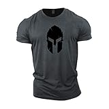 GYMTIER Bodybuilding-T-Shirt der Männer - Spartan Helmet - Fitness-Trainingsoberteil