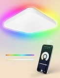 Smart LED Deckenlampe 24W, Maxcio RGB+CW+WW Alexa dimmbare Deckenleuchte, kompatibel mit Alexa & Google Home, für Schlafzimmer, Badezimmer, 33*33cm