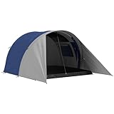 Outsunny Familien-Campingzelt für 3 – 4 Personen, mit Doppeldach 3000 mm und Transporttasche, wasserdichtes Tunnelzelt, leicht, belüftet, einfach zu montieren, Maße: 390 x 315 x 188 cm (L x B x H)