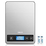 Digital Kitchen Scales, Professional Electronic Scales with LCD Display, Incredible Precision up to 1 g (15 kg Maximum Weight), Food Scale with Tare Function, Easy to Clean, Silver BJY969