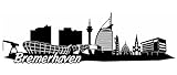 Samunshi® Bremerhaven Skyline Wandtattoo Sticker Aufkleber Wandaufkleber City Gedruckt Bremerhaven 120x36cm schwarz