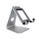 Beiyasi tragbarer langlebiger Handyständer iPad-Halter für den Schreibtisch, universell kompatibel von iPad Pro 10 Zoll bis hin zu kleinem Smartphone Silber