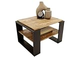 CraftPAK Wohnzimmer Tisch für Couch aus hochwertigem Holzwerkstoff, Stabiler & moderner Couchtisch mit zusätzlicher Ablagefläche, Model Kaja 63, Farbe Schwarz
