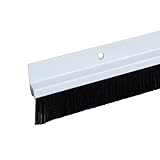 Türdichtung Türbürste Abdeckleisten Bürstendichtung Dichtung - 1 x Türdichtung aus Aluminium Weiss 1 Meter Leiste zum Anschrauben Bürste Zimmertürdichtung Durchzugstopper Zugluftstopper für Tü