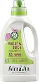 AlmaWin Wolle & Seide Lavendel 6x750ml, Feinwaschmittel, 50 Waschladung