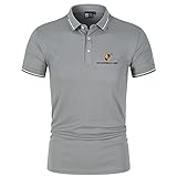 Herren Poloshirt Regular Fit Quick Dry Porsc_he Golf Kurzarm Solid Breathable 100% Baumwolle Top (Grau 1,L)