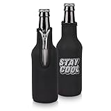 kwmobile 2x 330ml Flasche Flaschenkühler - für Bier andere Getränke - Neopren Kühler Stay cool Weiß Schwarz