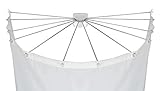 WENKO Duschschirm mit 12 Armen Edelstahl - Duschspinne, Duschvorhanghalter, Kunststoff (ABS), 96 x 10.5 x 72 cm, Weiß