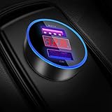 YGKJ Auto Ladegerät, Quick Charge 3.0+2.4A 30W Zigarettenanzünder USB Ladegerät 12V/ 24V KFZ Ladegerät 2-Port mit LED Digital Voltmeter für iPhone XR/Xs Max, Samsung Galaxy S8, Huawei Und mehr