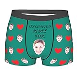 Yu Liao Benutzerdefinierte Boxershorts für Männer, personalisierte Unterwäsche mit Gesicht Lustige Shorts Unterhose Valentinstag Freund Ehemann Geschenke