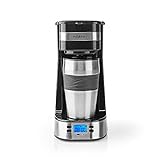 Kaffeemaschine - Filter Kaffee - 0.4 l - 1 Tassen - Timer einschalten - Schwarz/Silber
