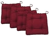 Traumnacht Stuhlkissen Premium 4er Set, mit einem Baumwollbezug, 38 x 40 x 7 cm, rot
