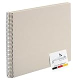 goldbuch 25 323 Spiralalbum Bella Vista, Foto Album 35 x 30 x 1,5 cm - Spirale ⌀ 2,8 cm, Fotoalbum, 40 weiße Seiten, Erinnerungsalbum aus Leinen, Fotobuch für Bilder und Fotos zum Einkleben, Sandg