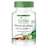 Vitamin D3 + K2 Kapseln - Vitamin D3 10.000 I.E Depot + Vitamin K2 MK-7 200mcg pro Kapsel - HOCHDOSIERT & Vegan - 90 Kapseln - nur 1 Kapsel alle 10 Tage