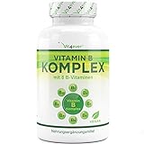 Vitamin B Komplex 500 Tabletten - Alle 8 B-Vitamine in 1 Tablette - Vitamin B1, B2, B3, B5, B6, B12, Biotin & Folsäure - Laborgeprüft - Premium Qualität - Vegan