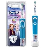 Oral-B Kids Frozen Elektrische Zahnbürste/Electric Toothbrush für Kinder ab 3 Jahren, 2 Putzmodi für Zahnpflege, extra weiche Borsten, 4 Sticker, blau (Design kann variieren) 1 stück (1er Pack)