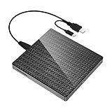 AWJUWHBJ Tragbares externes DVD-Laufwerk, USB 3.0 Hubs und Kartenleser, schnelle Geschwindigkeit, Brenner für Laptop, Desktop, Plug-and-Play, inklusive stoßfester Aufbewahrungsbox, MultiF