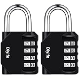 2 Pack Zahlenschlösser Vorhängeschloss 4-Stelliges, Diyife Kombinationsschloss, Wetterfestes Metall, Plated Steel Combination Lock für Schule, Gym Locker, Garage, Gatter, Hasp Cabinet, Storag