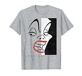 Disney Cruella Devil Head Shot Line Art T-Shirt