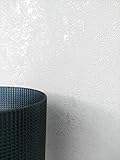 NEWROOM Tapete Weiß Vliestapete Glänzend - Betontapete Uni Beton Putz Industrial Modern Betonoptik Putzoptik Struktur inkl. Tapezier-Ratgeb