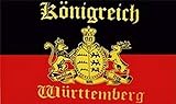Fahne Flagge Württemberg mit Schrift Königreich 90x150 cm mit Ösen Hissflagge Hißflagge Fahnen Flaggen