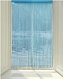 HSYLYM String Türvorhang Fensterdekoration Raumteiler Dekoration Einzelvorhang für Fenster 90x200cm Meerblau