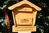 Briefkasten mit Holz - Deko HBK-SD-HELLBRAUN aus Holz hellbraun braun XXL Briefkästen Holzbriefkästen Postkasten Spitzdach