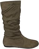 Wells Collection Damen-Stiefel, weich, flach, niedriger Absatz unter kniehohen Kniestrümpfen, taupe, 39 EU