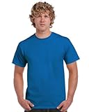 Gildan T-Shirt, Baumwolle, für Herren, kurze Ärmel, Rundhals-Ausschnitt, stylisch Gr. L, saphir