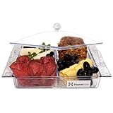 HouseAide Frühstücksset 5-teilig – 32x26x10cm Serviertablett - aus Acryl Kunststoff ideal für Frühstück im Bett- Party - Snackbox mit Deckel - Dipschalen