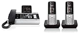 Siemens Gigaset DX600A DUO SET mit 2x S810H Mobilteil – ISDN, Anrufbeantworter, Bluetooth® ECO DECT, schwarz