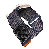 BEWFI Nylon-Armband, kompatibel mit Apple Watch, 38 mm, 40 mm, 41 mm, für Damen und Herren, verstellbare Sportschlaufen-Armbänder für iWatch Serie 9, 8, 7, 6, 5, 4, 3, 2, 1, SE, Königsblau/Orange