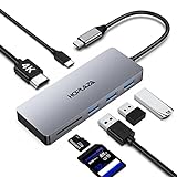 USB C HUB, HDMI USB C Adapter Compatible with MacBook Pro Adapter, 4K HDMI, USB 3.0, SD/TF Kartenleser, 100W PD-Stromversorgung, 7 in 1 Typ C Hub kompatibel für iPad Pro, Surface Pro, Type C Laptop