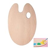 nuoshen Holz Malen Palette, 30x20cm Künstler Daumenloch für Malen Ölfarb