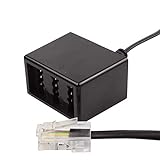 ecabo Analog Splitter/Adapter – Telefonkabel/Netzwerkkabel – RJ45 auf TAE NFN – Wester-Stecker/Buchse – für Router, Modem, Fax, Telefon, Fritzbox – schwarz – 0,15m