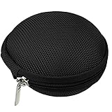 TOSSPER 1pc Kopfhörer Schutztasche Aufbewahrungstasche Tragbare Runde Beutel-Speicher-kopfhörer-Wallet (schwarz)