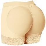 EUDOLAH Damen Push up Unterhose Mieder Panty Contur Slip Padded (Medium, beige)