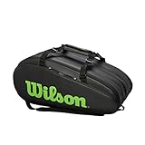 Wilson Tennistasche Tour, Bis zu 15 Schläger, schwarz/grün, WR8002301001