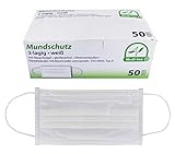 Medi-Inn Mundschutz Atemschutz Gesichtsmaske Einwegmaske mit Elastikbändern Typ II 3-lagig weiß (50 Stück)