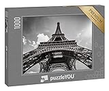 puzzleYOU: Puzzle 1000 Teile „Eiffelturm Paris, schwarz-weiß“ – aus der Puzzle-Kollektion Eiffelturm