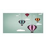 Tulup Spritzschutz Glas Küche 100x50 cm Küchenrückwand Glassplatte Küche Herd Küchenrückwand aus Echtglas Abdeckplatte - Kinderzimmer - Mehrfarbig - Fliegende Ballons