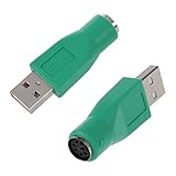 Rafornty 2 x PS/2 auf USB-Stecker Adapter Konverter für Maus Maus