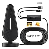 Gezimetie DVBT2 Antenne, zimmerantenne DVB-T & DVB-T2 Antennen mit Verstärker,5m Kabel DVB-T2 Antenne Fernseher freenet tv innen außen,HD Portable Indoor/O