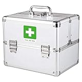 sararui Erste Hilfe Set Tragbare Aluminium-Medizin-Koffer Erste-Hilfe-Kit mit Schloss Medizinische Notfallaufbewahrungsbox Drogensammlungsbox Verbandskasten (Color : M)