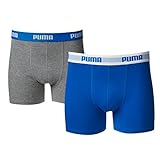 Puma Jungen Boxershorts Basic 2er Pack, blue/grey (417), 134-140, 525015001